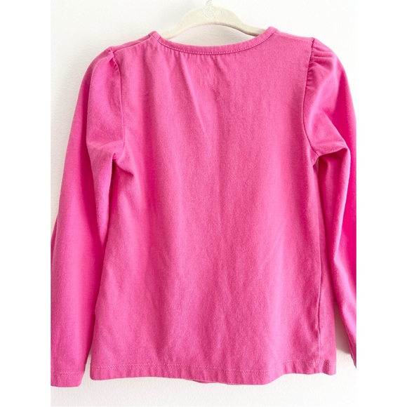 Isaac Mizrahi Pink Long Sleeve Tee with Sequins Cat & Heart Design | Girl XS (4) - Picture 6 of 8